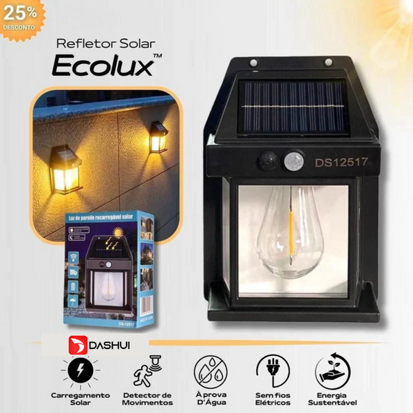 Luminária Refletor Solar com Detector de Movimentos - Ecoflex