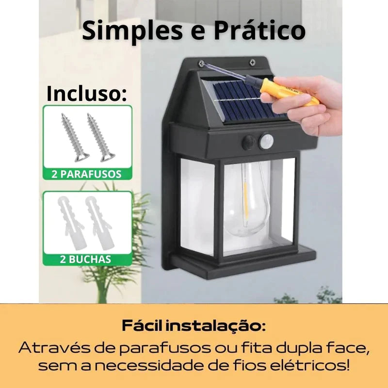 Luminária Refletor Solar com Detector de Movimentos - Ecoflex