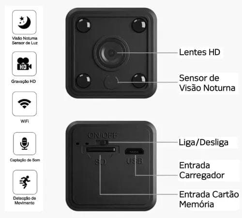 Mini Câmera Profissional - Alta Definição 1080p Eletrônicos (Câmera 4) Dashui 